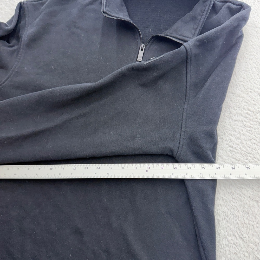 Alo Yoga Mens Black Quarter Zip Fleece Pullover Mock Neck Sweatshirt XL - Picture 5 of 8